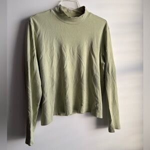 Nordstrom Light Sage Green Long Sleeve Mock Neck Top